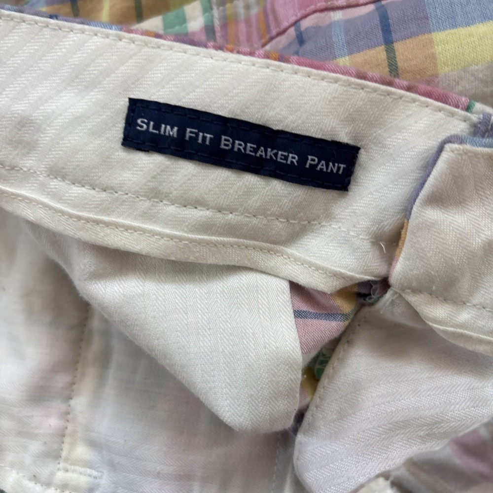 Vineyard Vines Breaker Pants Mens 33x31 Slim Fit Patchwork Plaid Preppy READ - Picture 6 of 14